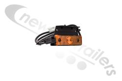 31-2214-027 Aspoeck Marker Lamp - Side Amber Flatpoint LED I 90 Deg With 1 meter Lead & P&R Fitting