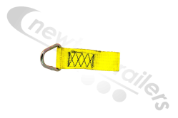 23-STRAP-24-8" C/W P LINK YELLOW Dawbarn Cover Sheet Side Strap - Short Hooped Pole Strap With Eyelet For Clearspan - Yellow