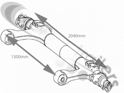 N1004165 DCA Axle - TE5-8N.2040.1000.1300.ILB.6.ET Bare Axle Tube