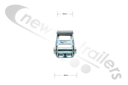 RB5040NH Dawbarn Cover Sheet Side Ratchet 2" With 10mm Bolt Hole - Max 5000Kg's
