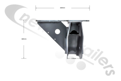 S-94002800 STAS SAF Offside Axle Pivot Hanger Bracket 250mm With STAS Mounting Plate Fixing (Welded by STAS)