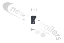 N1009301 Fruehauf Front Outline Marker Bracket Assembly OS >2008 Bolt On Type Fixture - Includes Body Tip Light Mounting Bracket