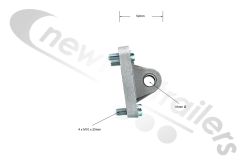 PN-CERM80X Newton Trailers Tailgate Luck Air Lock Cylinder Male Bracket for Luck Rear Door